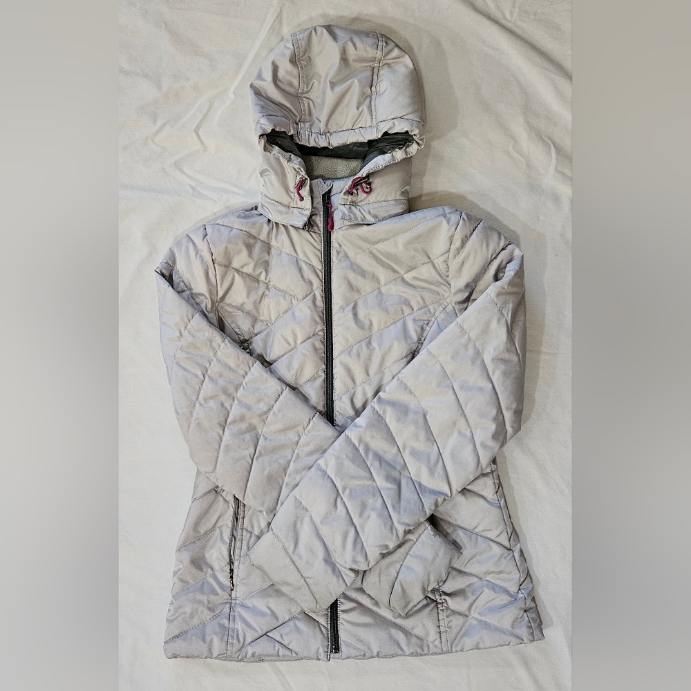 Tek Gear Warmtek Women's Silver Puffer Jacket - Picture 2 of 5
